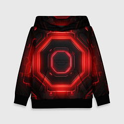 Детская толстовка Nvidia style black and red neon