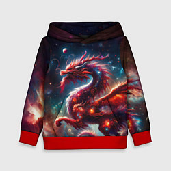 Толстовка-худи детская Красный космический дракон, цвет: 3D-красный