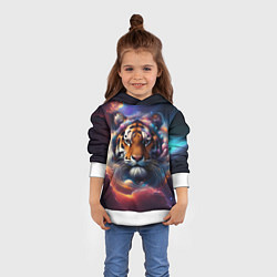 Толстовка-худи детская Космический лев, цвет: 3D-белый — фото 2