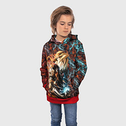 Толстовка-худи детская Стальной алхимик: Эдвард Элрик, цвет: 3D-красный — фото 2