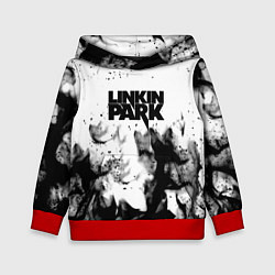 Толстовка-худи детская Linkin park огненный дым рок, цвет: 3D-красный