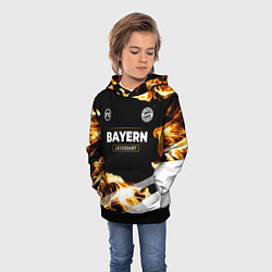 Толстовка-худи детская Bayern legendary sport fire, цвет: 3D-черный — фото 2