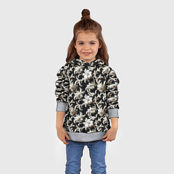 Толстовка-худи детская Узор в стиле барокко, цвет: 3D-меланж — фото 2