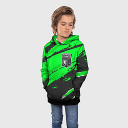Толстовка-худи детская Lyon sport green, цвет: 3D-черный — фото 2