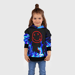 Толстовка-худи детская Nirvana flame, цвет: 3D-черный — фото 2