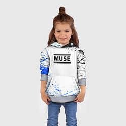 Толстовка-худи детская MUSE рок стиль краски, цвет: 3D-меланж — фото 2