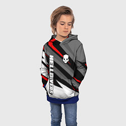 Толстовка-худи детская Helldivers 2: Skull Logo, цвет: 3D-синий — фото 2