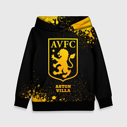 Толстовка-худи детская Aston Villa - gold gradient, цвет: 3D-черный