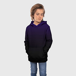 Толстовка-худи детская Фиолетово-чёрный тёмный градиент, цвет: 3D-черный — фото 2