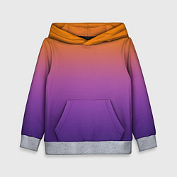 Толстовка-худи детская Градиент оранжево-фиолетовый, цвет: 3D-меланж