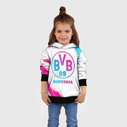 Толстовка-худи детская Borussia neon gradient style, цвет: 3D-черный — фото 2