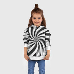 Толстовка-худи детская Оптическое путешествие, цвет: 3D-белый — фото 2