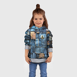 Толстовка-худи детская Значок архитектора на джинсах, цвет: 3D-меланж — фото 2