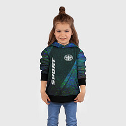 Толстовка-худи детская FAW sport glitch blue, цвет: 3D-черный — фото 2