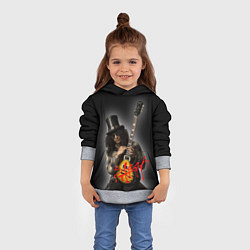 Толстовка-худи детская Slash музыкант группы Guns N Roses, цвет: 3D-меланж — фото 2