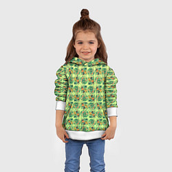 Толстовка-худи детская Паттерн флоры, цвет: 3D-белый — фото 2