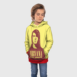 Толстовка-худи детская Kurt Cobain Nirvana, цвет: 3D-красный — фото 2