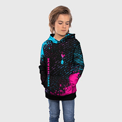 Толстовка-худи детская Tottenham - neon gradient вертикально, цвет: 3D-черный — фото 2