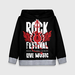 Толстовка-худи детская Rock festival - live music, цвет: 3D-меланж