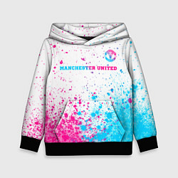 Детская толстовка Manchester United neon gradient style посередине