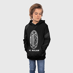 Толстовка-худи детская AC Milan sport на темном фоне, цвет: 3D-черный — фото 2