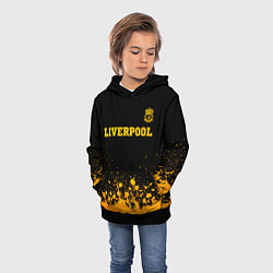 Толстовка-худи детская Liverpool - gold gradient посередине, цвет: 3D-черный — фото 2