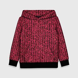 Толстовка-худи детская Чёрно-розовый абстрактный полосы, цвет: 3D-черный