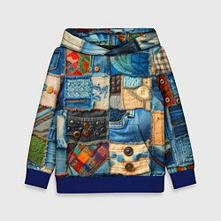 Детская толстовка Vanguard denim patchwork - ai art