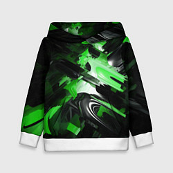 Детская толстовка Green dark abstract geometry style