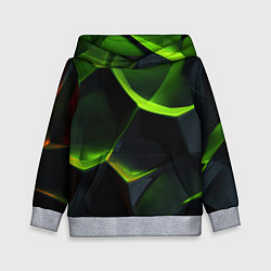 Детская толстовка Green neon abstract geometry