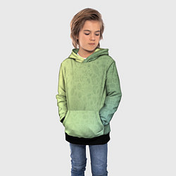 Толстовка-худи детская Соцсети зеленый фон, цвет: 3D-черный — фото 2