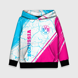 Толстовка-худи детская Borussia neon gradient style вертикально, цвет: 3D-черный