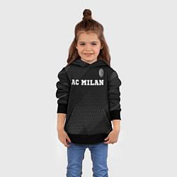 Толстовка-худи детская AC Milan sport на темном фоне посередине, цвет: 3D-черный — фото 2
