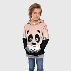 Толстовка-худи детская Силуэт кунг фу панда, цвет: 3D-меланж — фото 2