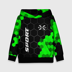 Детская толстовка Exeed green sport hexagon