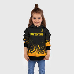 Толстовка-худи детская Juventus - gold gradient посередине, цвет: 3D-черный — фото 2