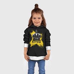 Толстовка-худи детская Корона Кинга, цвет: 3D-белый — фото 2