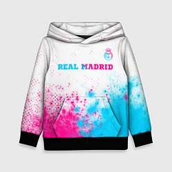Детская толстовка Real Madrid neon gradient style посередине