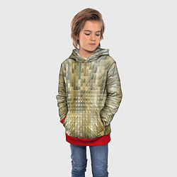 Толстовка-худи детская Объемные треугольники текстурированный рельеф, цвет: 3D-красный — фото 2