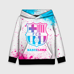 Толстовка-худи детская Barcelona neon gradient style, цвет: 3D-черный