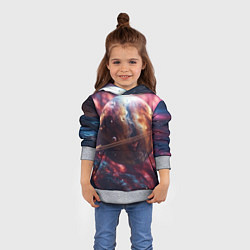 Толстовка-худи детская Объемный космос и планеты, цвет: 3D-меланж — фото 2
