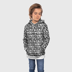 Толстовка-худи детская Very much skulls, цвет: 3D-белый — фото 2