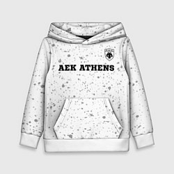 Толстовка-худи детская AEK Athens sport на светлом фоне посередине, цвет: 3D-белый
