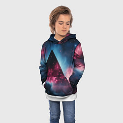 Толстовка-худи детская Космическая пирамида, цвет: 3D-белый — фото 2