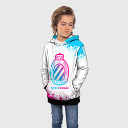 Толстовка-худи детская Club Brugge neon gradient style, цвет: 3D-черный — фото 2