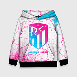 Толстовка-худи детская Atletico Madrid neon gradient style, цвет: 3D-черный