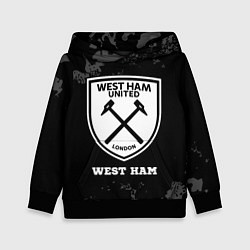 Толстовка-худи детская West Ham sport на темном фоне, цвет: 3D-черный