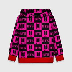 Детская толстовка BTS pattern pink logo