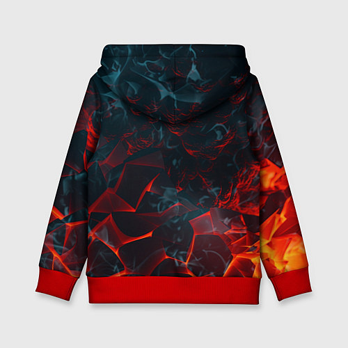 Детская толстовка Темная абстракция с разломом красных плит / 3D-Красный – фото 2