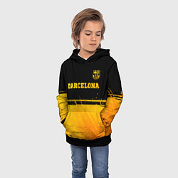 Толстовка-худи детская Barcelona - gold gradient посередине, цвет: 3D-черный — фото 2